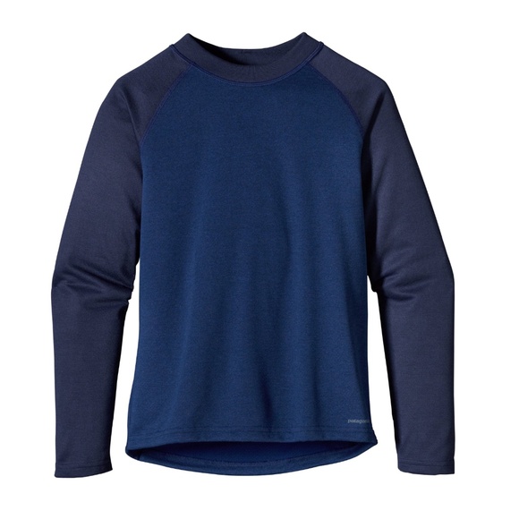Patagonia Kids M(10) Capilene Midweight Crew Blue Base Layer Outdoor Hiking Top - Picture 1 of 7